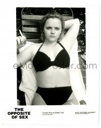 3y699 OPPOSITE OF SEX 8x10 still '98 close up of smoking Christina Ricci in swimsuit!