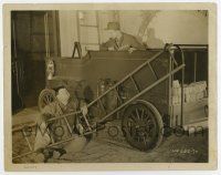 3y708 PARDON US 8x10 still '31 convicts Stan Laurel & Oliver Hardy w/ broken ladder by firetruck!