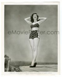 3y712 PATRICIA ALPHIN 8.25x10 still '47 wearing really cool two-piece swimsuit promoting The Web!