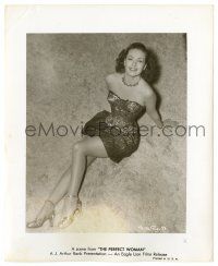 3y714 PATRICIA ROC 8.25x10 still '49 seated on ground in skimpy dress from The Perfect Woman!