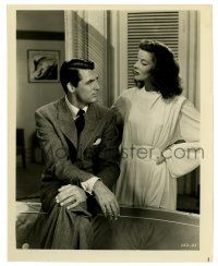 3y721 PHILADELPHIA STORY 8x10.25 still '40 Katharine Hepburn stares at seated Cary Grant!