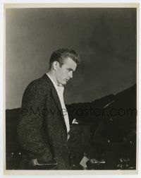 3y758 REBEL WITHOUT A CAUSE 8x10 still '55 wonderful full-length brooding c/u of James Dean!