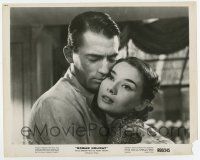 3y786 ROMAN HOLIDAY 8x10 still R60 great romantic close up of Audrey Hepburn & Gregory Peck!