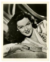 3y791 ROSALIND RUSSELL 8x10 still '40 smiling portrait on bed in silk dress from No Time for Comedy!