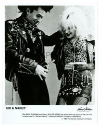3y825 SID & NANCY 8x10 still '86 Sex Pistol Gary Oldman & Chloe Webb play wildly with cap guns!