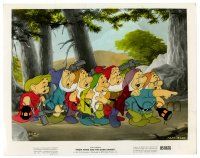 3y035 SNOW WHITE & THE SEVEN DWARFS color 8x10 still R51 great image of all 7 shocked dwarves!