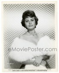3y852 SOPHIA LOREN 8x10.25 still '57 in fur outfit with bare shoulders from Desire Under the Elms!