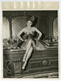 3y855 SOUTH OF ST. LOUIS 8x11 key book still '49 Alexis Smith in sexy dress sitting on bar!