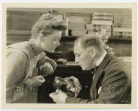 3y867 STAMBOUL QUEST 8x10.25 still '34 Myrna Loy & Lionel Atwill studying clue w/magnifying glass!