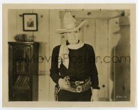 3y879 STRAIGHT SHOOTER 8x10.25 still '40 c/u of cowboy Tim McCoy with smashed hat pointing gun!