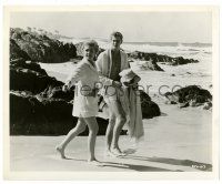 3y889 SUMMER PLACE 8.25x10 still '59 pretty Sandra Dee & Troy Donahue walking on the beach!
