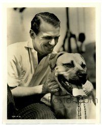 3y891 SUN NEVER SETS candid 8x10 still '39 Douglas Fairbanks Jr. & his English bull mastiff dog!