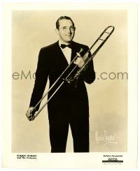 3y933 TOMMY DORSEY 8.25x10 music publicity still '40s the bandleader with his trombone by Seymour!