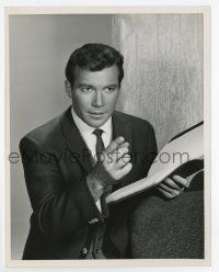 3y945 TWILIGHT ZONE candid TV 7.25x9 still '70s young William Shatner rehearsing w/ script in hand!