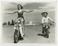 3y964 VIVA LAS VEGAS 8x10 still '64 great image of Elvis Presley & sexy Ann-Margret on mopeds!