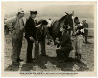 3y982 WINE, WOMEN & HORSES 8x10 still '37 Barton MacLane examines his race horse's injured leg!