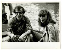 3y988 WOODY ALLEN/DIANE KEATON deluxe 8x10 still '70s candid pose in rowboat by Brian Hamill!