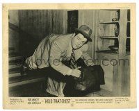 3y413 HOLD THAT GHOST English FOH LC R50s great c/u of Lou Costello holding satchel & falling!