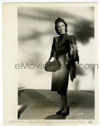 3y300 EVE ARDEN 8x10.25 still '46 in toast brown wool suit with matching hat & Russian sables!