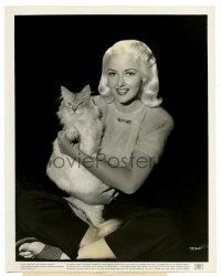 3y623 MARTHA VICKERS 8x10.25 still '46 sexy in Angora white wig holding her Angora cat Ping-Pong!