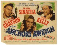 3z187 ANCHORS AWEIGH TC '45 sailors Frank Sinatra & Gene Kelly with Kathryn Grayson, all w/phones!