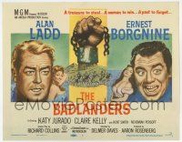 3z200 BADLANDERS TC '58 cool art of Alan Ladd, Ernest Borgnine and shackled fist holding chain!