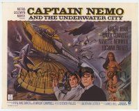 3z030 CAPTAIN NEMO & THE UNDERWATER CITY int'l TC '70 artwork of cast, scuba divers & cool ship!