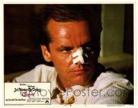 3z583 CHINATOWN int'l LC #5 '74 best close up of Jack Nicholson with bandaged nose, Roman Polanski!