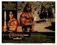 3z595 CONAN THE DESTROYER LC #2 '84 Arnold Schwarzenegger with bloodied sword, Wilt Chamberlain!