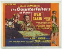 3z242 COUNTERFEITERS OF PARIS TC '61 Jean Gabin inspects money with magnifying glass!