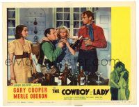 3z600 COWBOY & THE LADY LC #6 R54 Merle Oberon watches Gary Cooper drink champagne with guests!