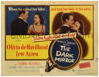 3z246 DARK MIRROR TC '46 Lew Ayres loves one twin Olivia de Havilland and hates the other!