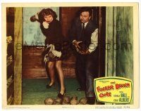 3z647 FULLER BRUSH GIRL LC #6 '50 saleswoman Lucille Ball & Eddie Albert lifting heavy balls!