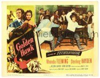 3z660 GOLDEN HAWK LC '52 swashbuckling Sterling Hayden in sword fight with guy!