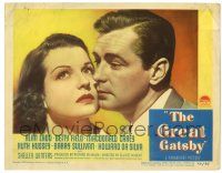 3z668 GREAT GATSBY LC #5 '49 cool posed portrait of Alan Ladd & Ruth Hussey!