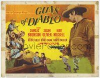 3z290 GUNS OF DIABLO int'l TC '64 Charles Bronson, Susan Oliver, Kurt Russell, western action art!