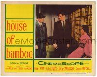 3z691 HOUSE OF BAMBOO LC #5 '55 Sam Fuller, Robert Ryan, Robert Stack, sexy Shirley Yamaguchi!