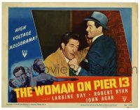 3z696 I MARRIED A COMMUNIST LC #3 '49 great image of Robert Ryan punching guy in the face!