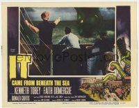 3z105 IT CAME FROM BENEATH THE SEA LC '55 Harryhausen, men on ship see monster in the distance!
