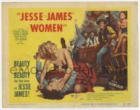 3z321 JESSE JAMES' WOMEN TC '54 classic catfight artwork, women wanted him... more than the law!