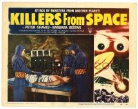 3z111 KILLERS FROM SPACE LC #6 '54 cool image of Peter Graves being probed by bug-eyed aliens!