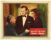 3z718 KISS IN THE DARK LC #3 '49 David Niven in between Jane Wyman and older woman!