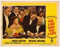 3z732 LAW & THE LADY LC #3 '51 Greer Garson watches Michael Wilding bet all his money at casino!