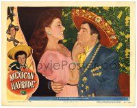 3z779 MEXICAN HAYRIDE LC #4 '48 close up of Lou Costello in sombrero with pretty Luba Malina!