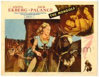 3z786 MONGOLS LC #4 '62 Jack Palance, sexy Anita Ekberg riding horse!
