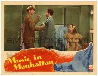 3z795 MUSIC IN MANHATTAN LC '44 Anne Shirley in party dress watches Phillip Terry & Dennis Day!