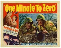 3z820 ONE MINUTE TO ZERO LC #2 '52 soldiers Robert Mitchum and Charles McGraw, Howard Hughes!