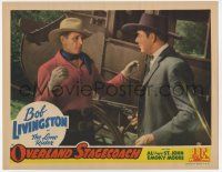 3z824 OVERLAND STAGECOACH LC '42 Bob Livingston as the Lone Rider & Gleen Strange with gun drawn!