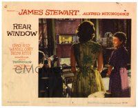 3z168 REAR WINDOW LC #2 '54 Alfred Hitchcock, Jimmy Stewart, Grace Kelly & Ritter look out window!