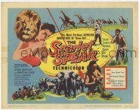 3z411 SCARLET SPEAR TC '54 Martha Hyer, Africa, nature in the raw, cool art of lions, elephants!